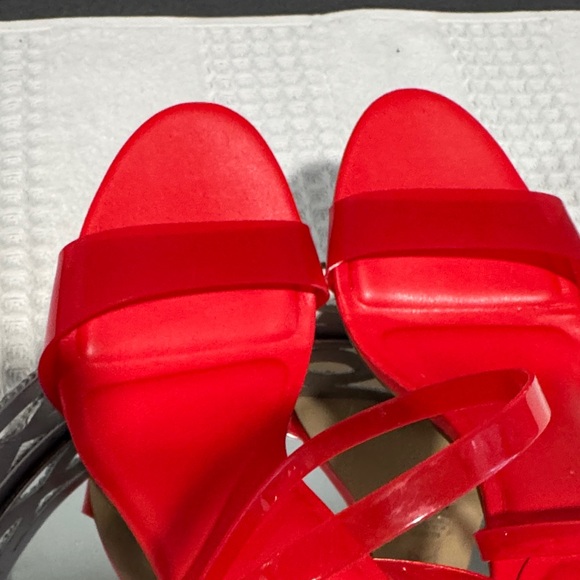 Marc Fisher Vibrant Red Strappy Heels - Picture 4 of 9